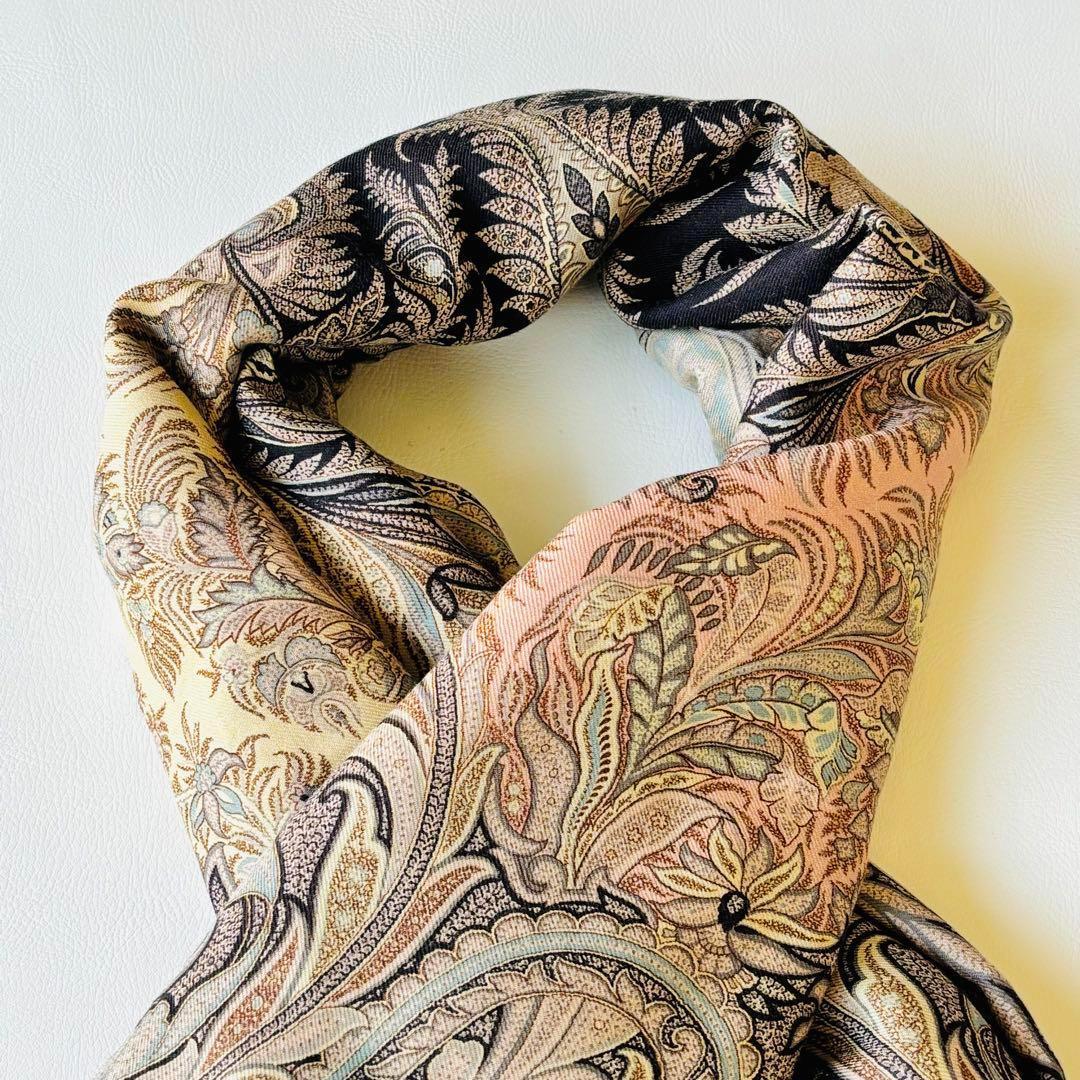 エトロ ETRO ウール シルク ペイズリー 大判 ストール