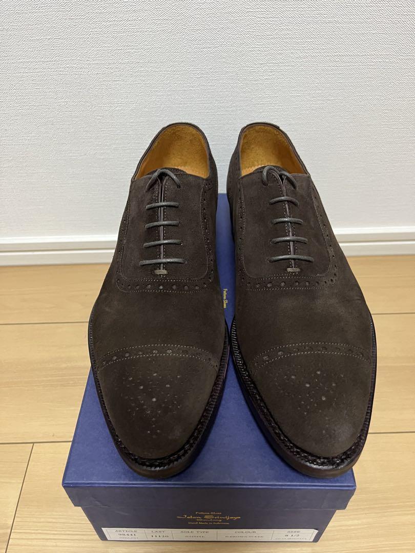 【未使用/サイズ8.5】ジャランスリワヤ、セミブローグモデル、スウェード、濃茶