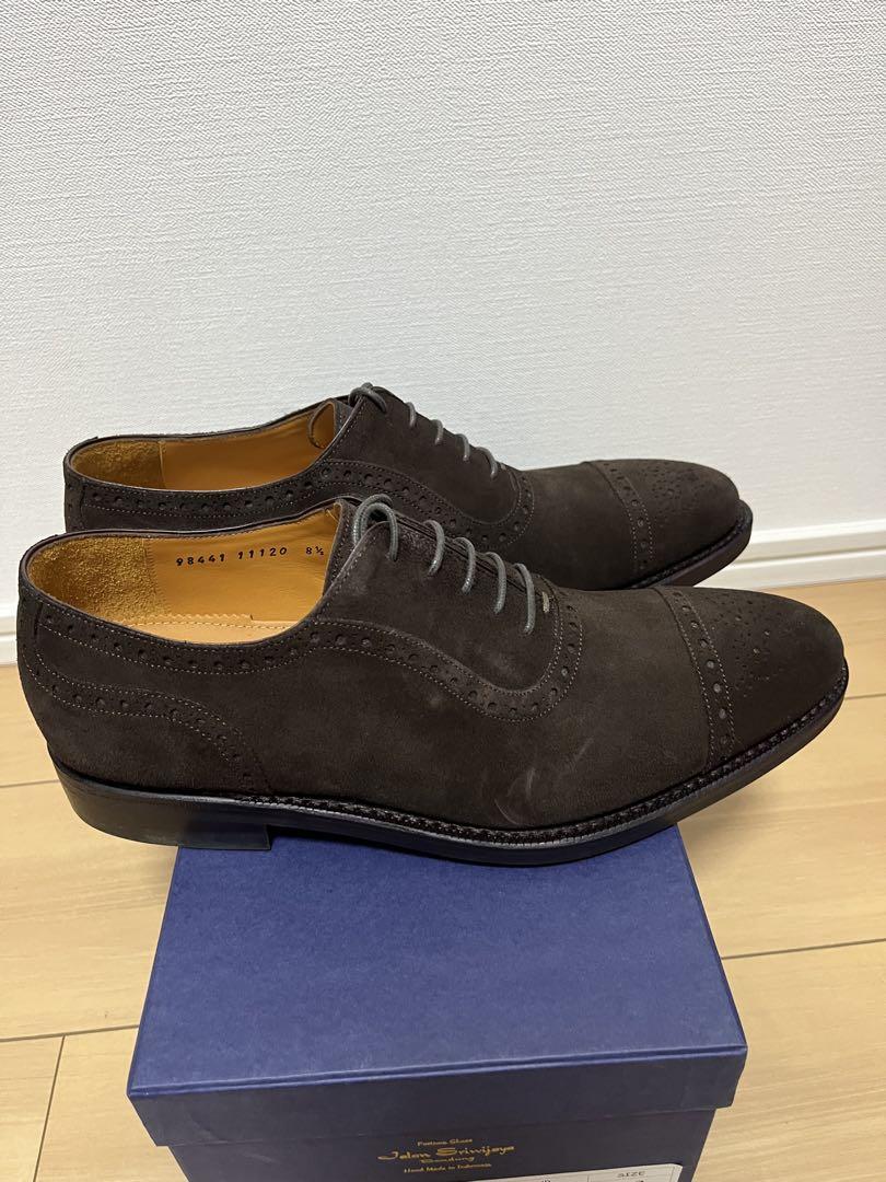 【未使用/サイズ8.5】ジャランスリワヤ、セミブローグモデル、スウェード、濃茶