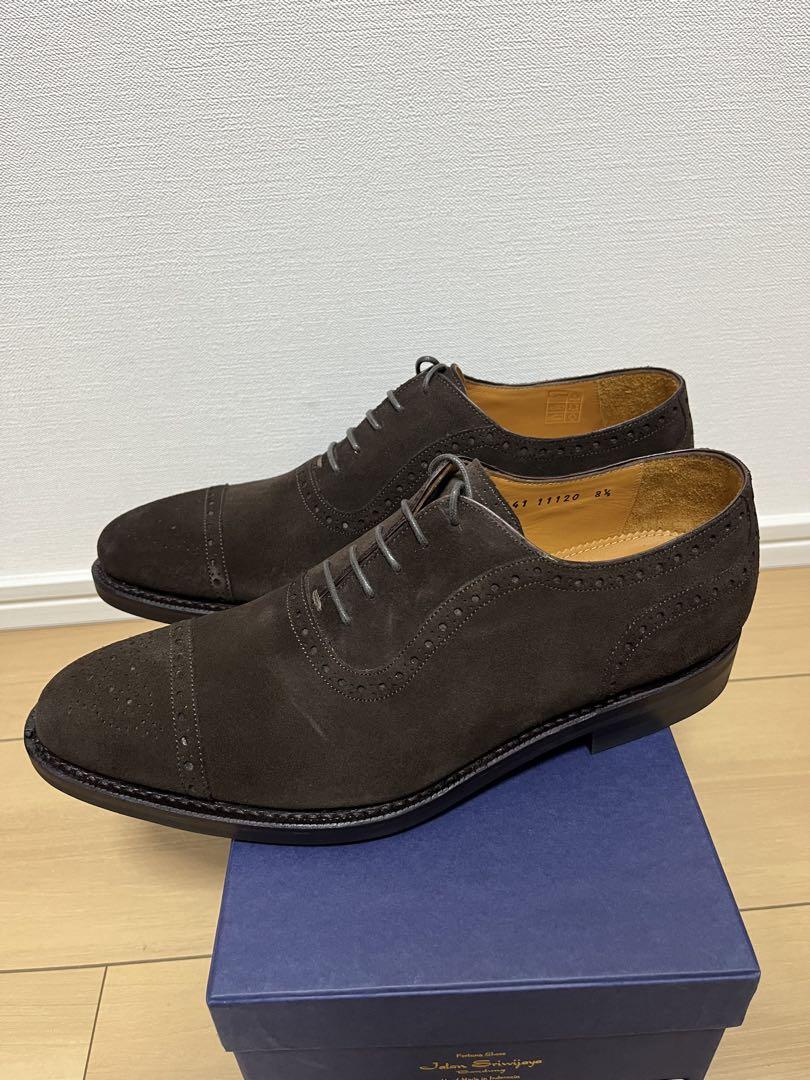 【未使用/サイズ8.5】ジャランスリワヤ、セミブローグモデル、スウェード、濃茶