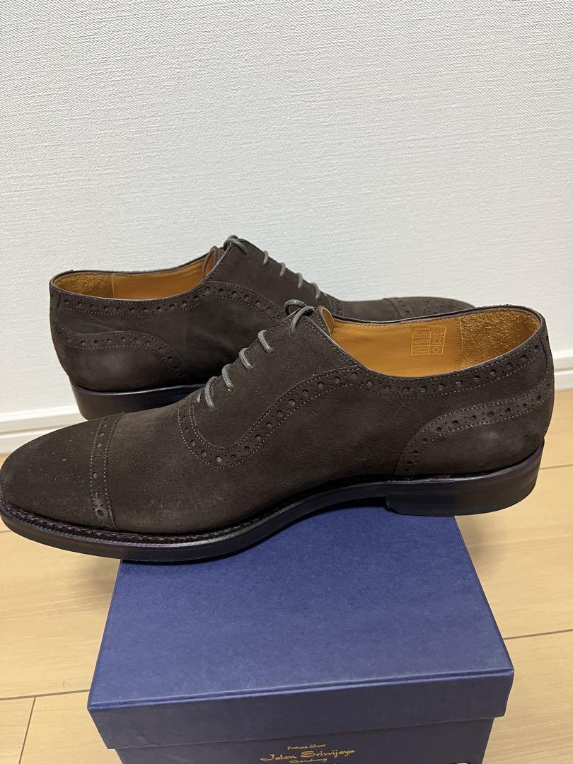 【未使用/サイズ8.5】ジャランスリワヤ、セミブローグモデル、スウェード、濃茶