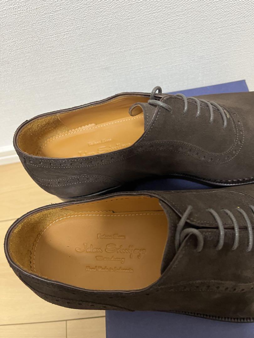 【未使用/サイズ8.5】ジャランスリワヤ、セミブローグモデル、スウェード、濃茶