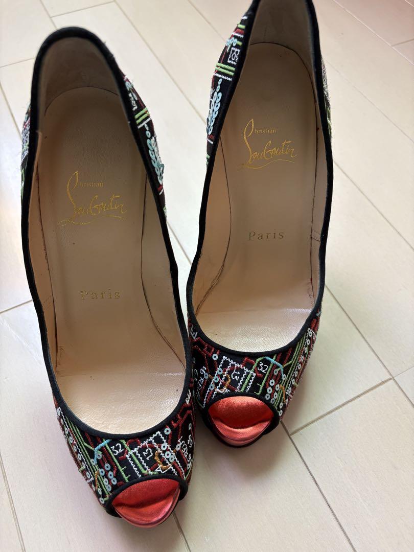 クリスチャンルブタン　35.5 オープントゥパンプス Christian Louboutin オープントゥヒール 35.5