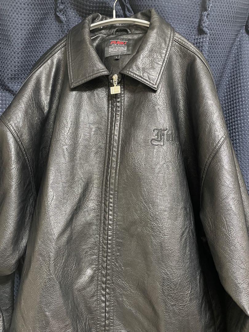 FUBU 千葉雄喜チーム友達　ブラック レザージャケット XL 千葉雄喜 KOHH着用 fubu b系 チーム友達 レザージャケット