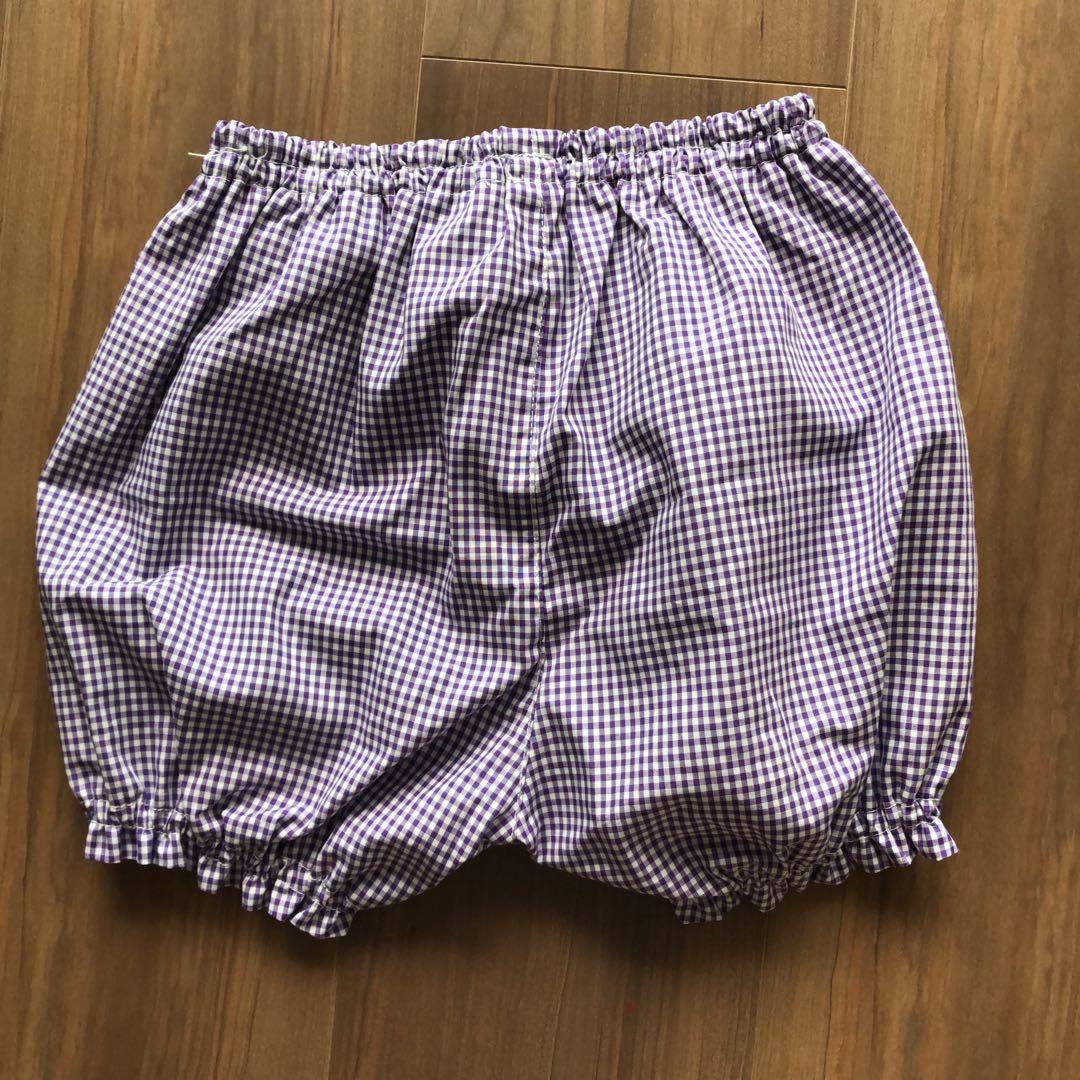 【新品　未使用】上下セット　アナスイミニ　ネコ　ラベンダー　ギンガムチェック　花