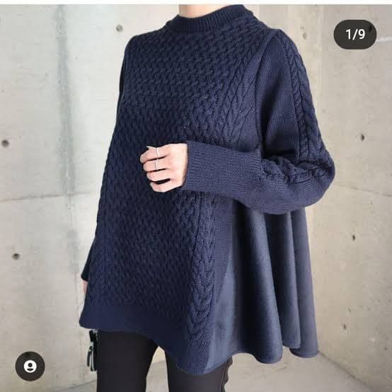 ella_selectshop 　エラ　ドッキングフレアニット 　ネイビー 7,884円