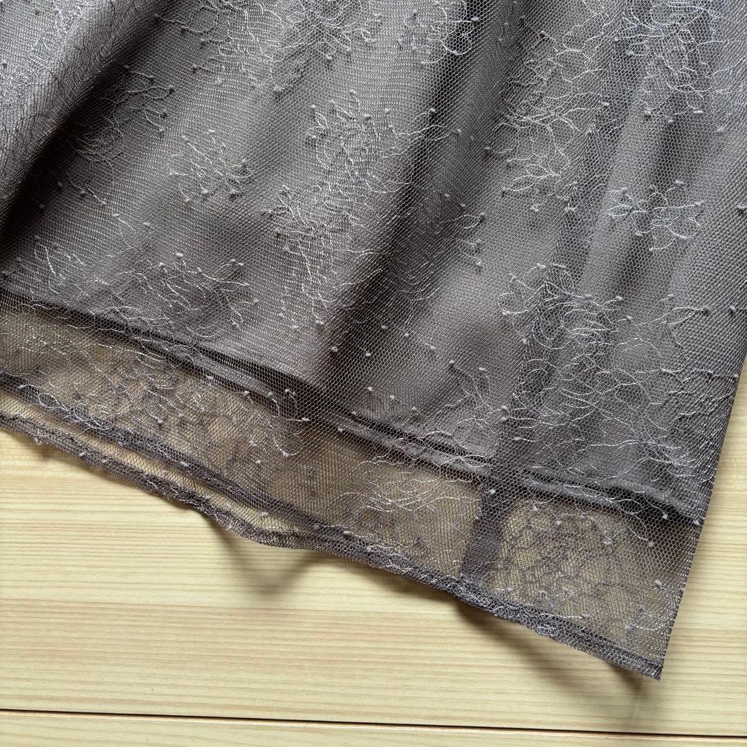 タグ付き未使用　ラディエイト　ワンピース　グレー　チュール　結婚式