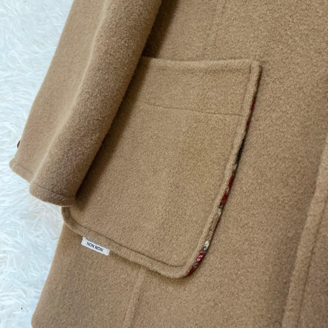 マドモアゼルノンノン チェック柄 ウール コート くるみボタン マドモアゼルノンノン チェック柄 ウール コート くるみボタン