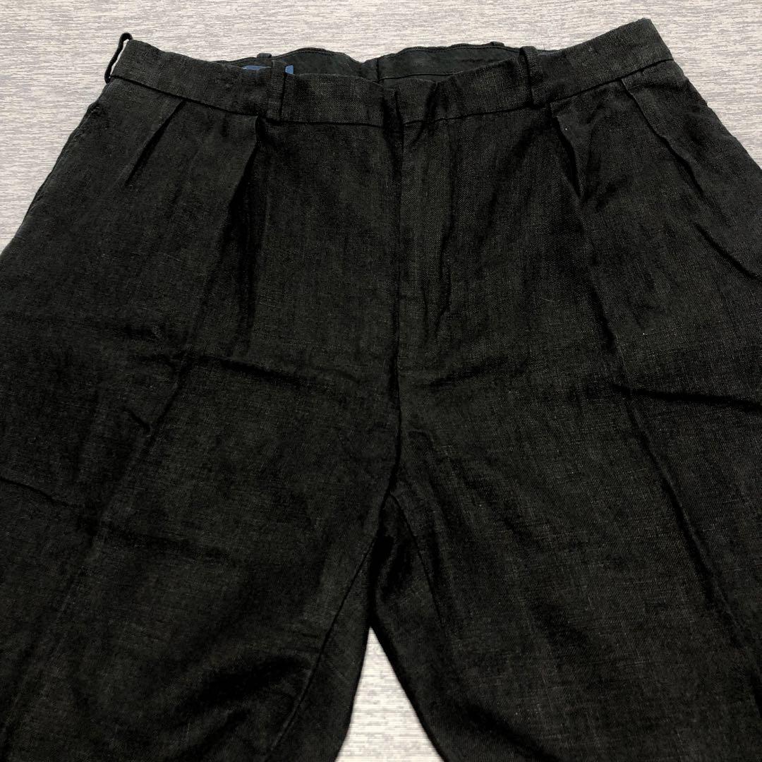 polo by Ralph Lauren リネン 黒 スラックス　パンツ 36