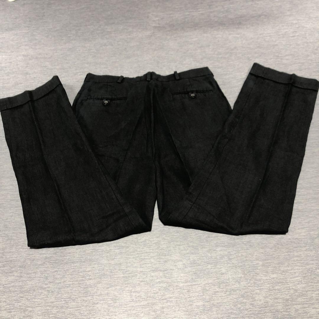 polo by Ralph Lauren リネン 黒 スラックス　パンツ 36