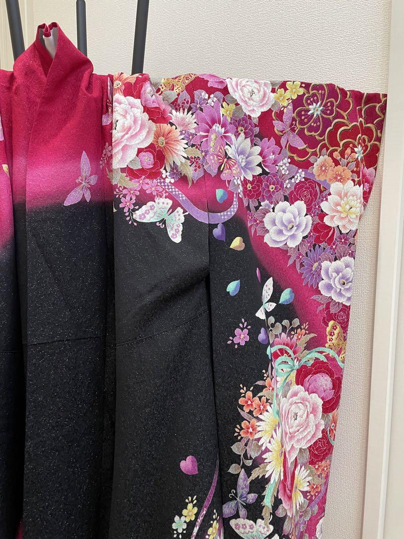 ちいさん専用【値下げ】振袖フルセット一式　美品　赤系　花