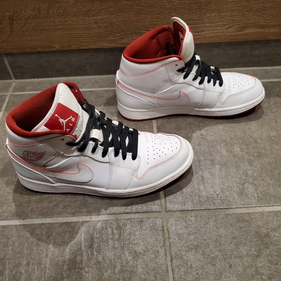 Nike Air Jordan1 Mid White Gym Red ジョーダン - メルカリ