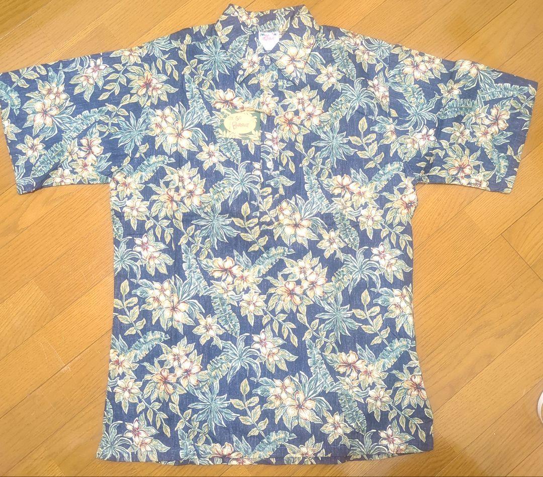 Go Barefoot アロハシャツ Mサイズ ネイビー　タグ付き　未使用