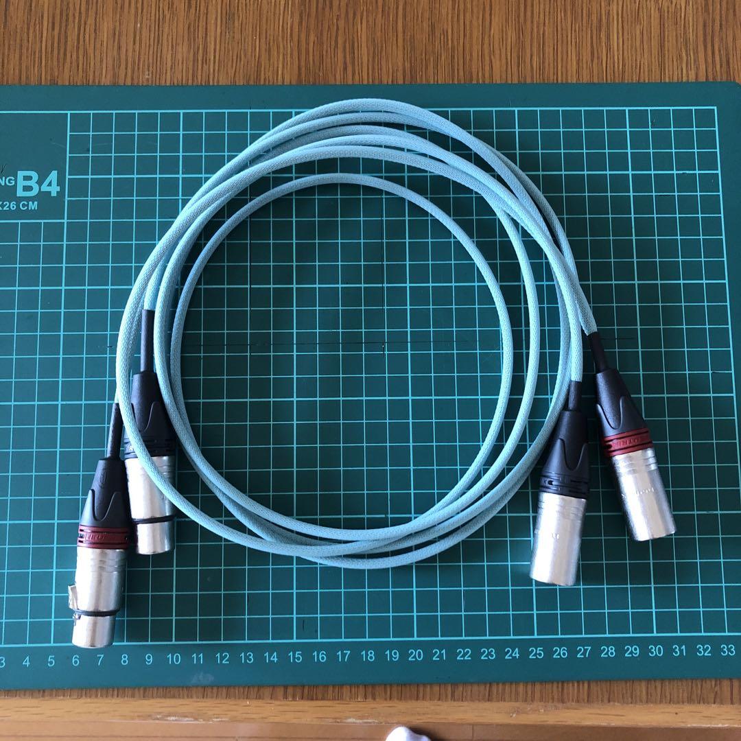 オヤイデ φ0.5㎜ 4N 純銀単線 140㎝ ペアー XLR ケーブル