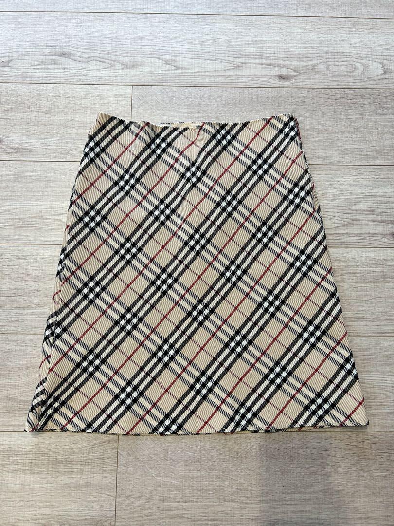 高質 Burberry ノバチェック 膝丈スカート バーバリーブルーレーベル スカート