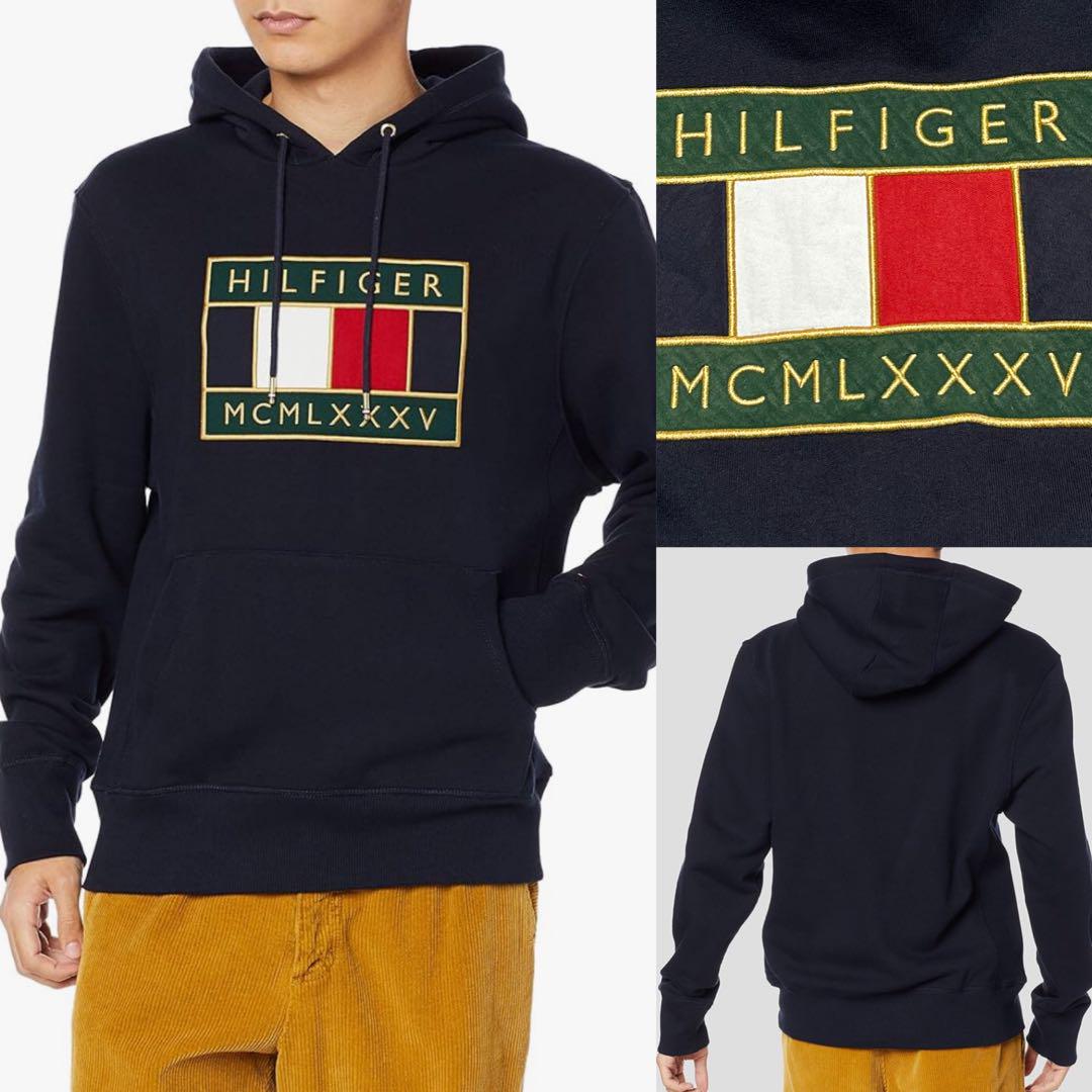 USA限定モデル トミーヒルフィガー MCMLXXXV ロゴ 長袖 パーカー USA限定モデル トミーヒルフィガー MCMLXXXV ロゴ 長袖 パーカー