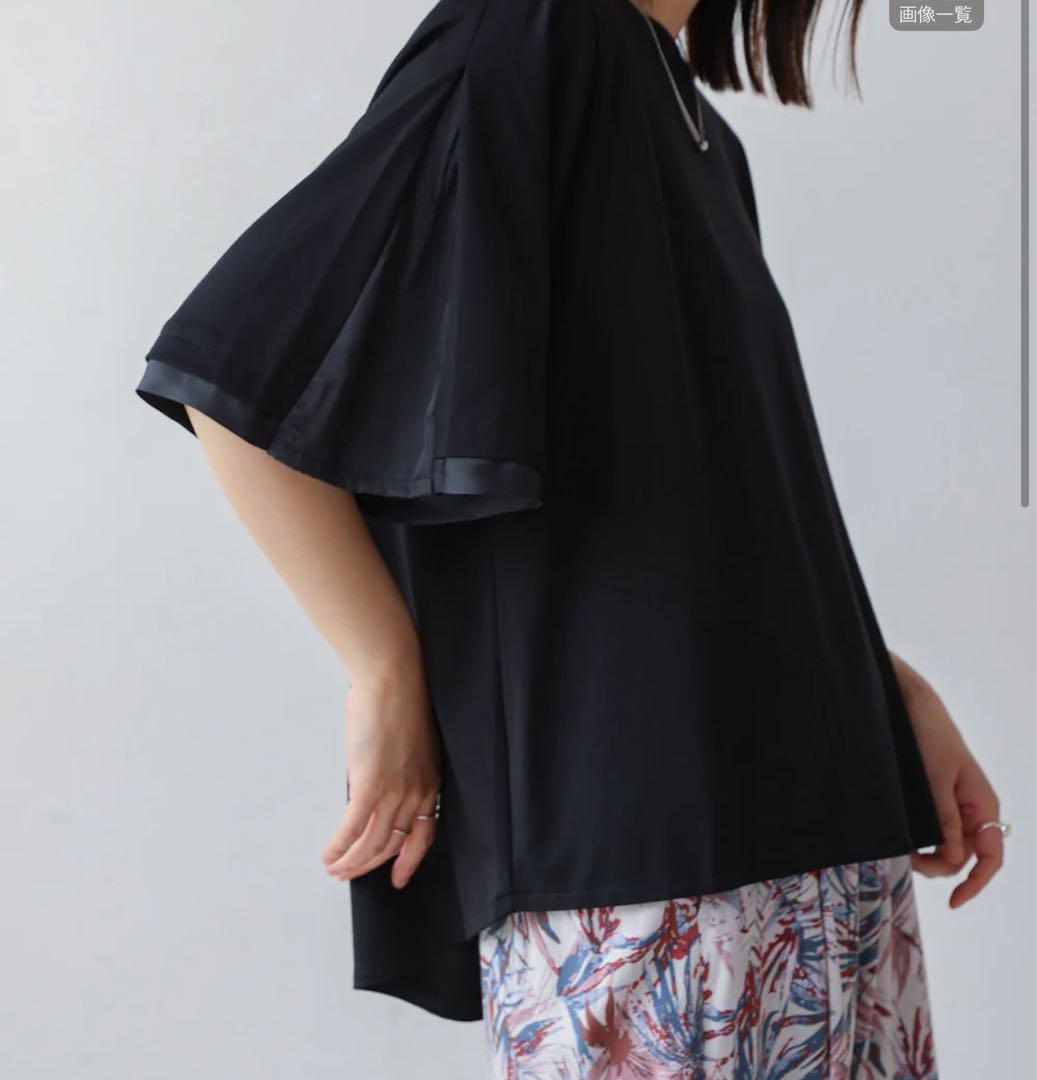 tシャツ 袖フレアサテン切替カットソー レディース 2025夏 新品 ブージュルード 袖フレアサテン切替カットソー