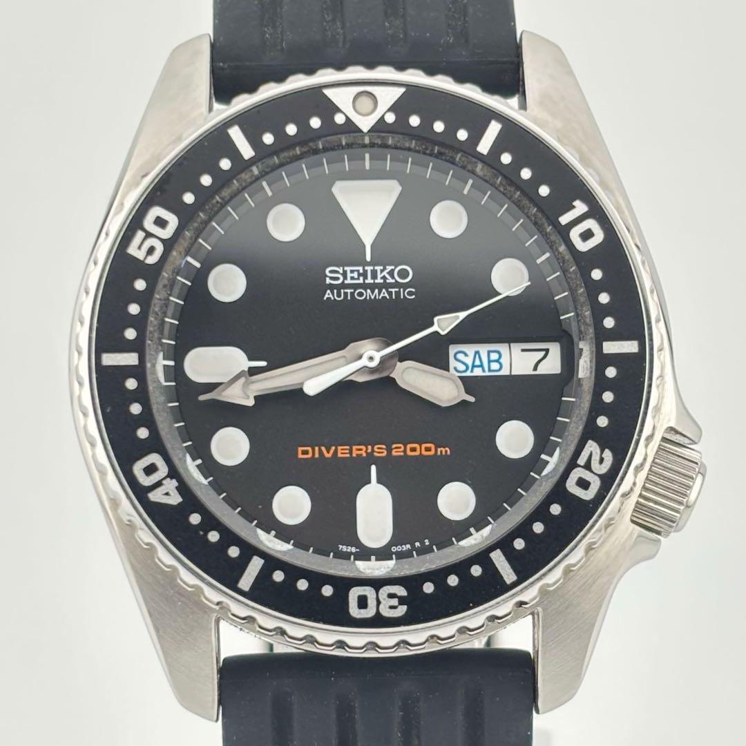 希少美品 セイコー ブラックボーイ ダイバーズ SKX013 メンズ自動巻腕時計