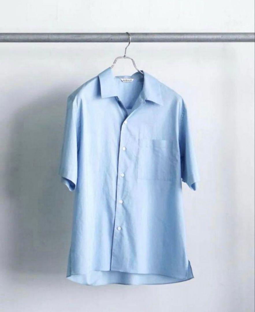 25SS AURALEE WASHED FINX TYPEWRITER 開襟半袖