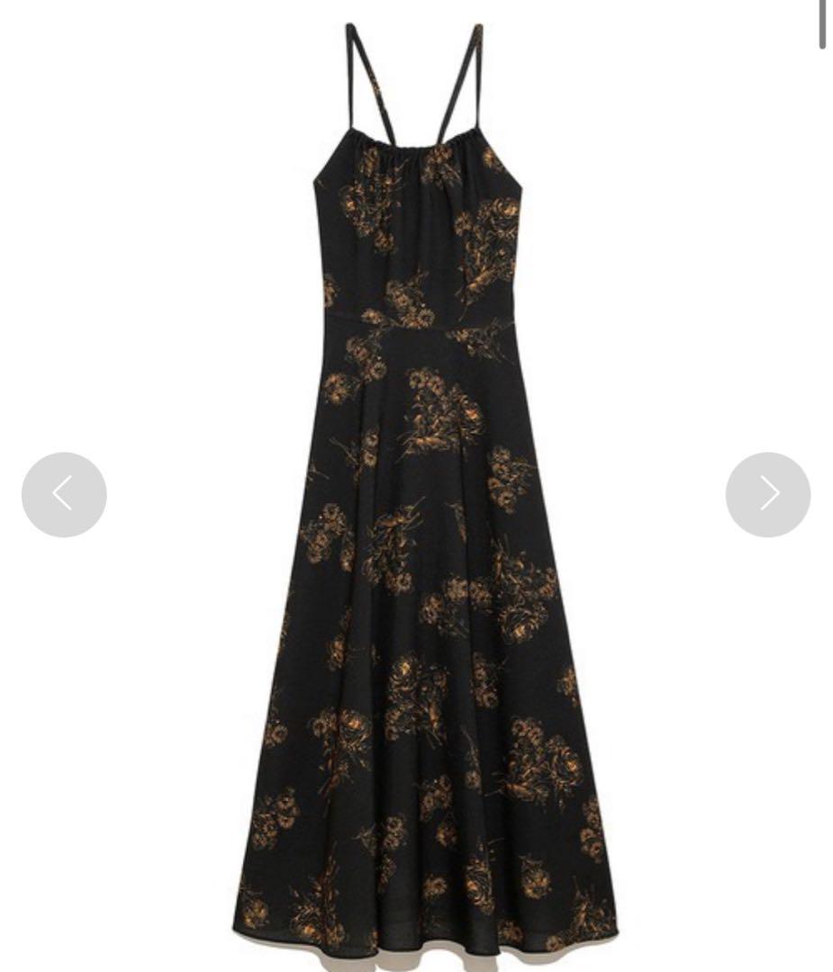 美品★ lily brown リリーブラウン ライン花柄ワンピース 花柄ワンピ