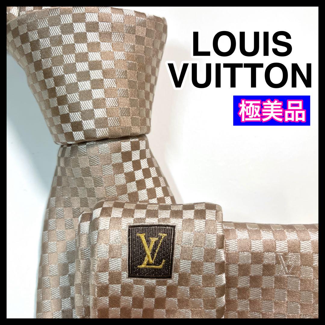 【naoページ】LOUIS VUITTON ダミエ LVロゴ ネクタイ ✨極美品✨LOUIS VUITTON ルイヴィトン ネクタイ ダミエ LVロゴ
