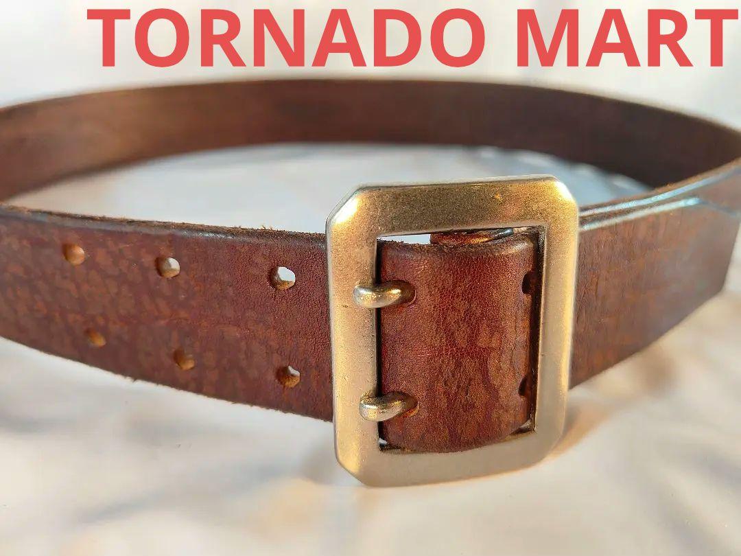【美品】TORNADO MART　正規品　高級八角ツインピンバックルベルト　本革