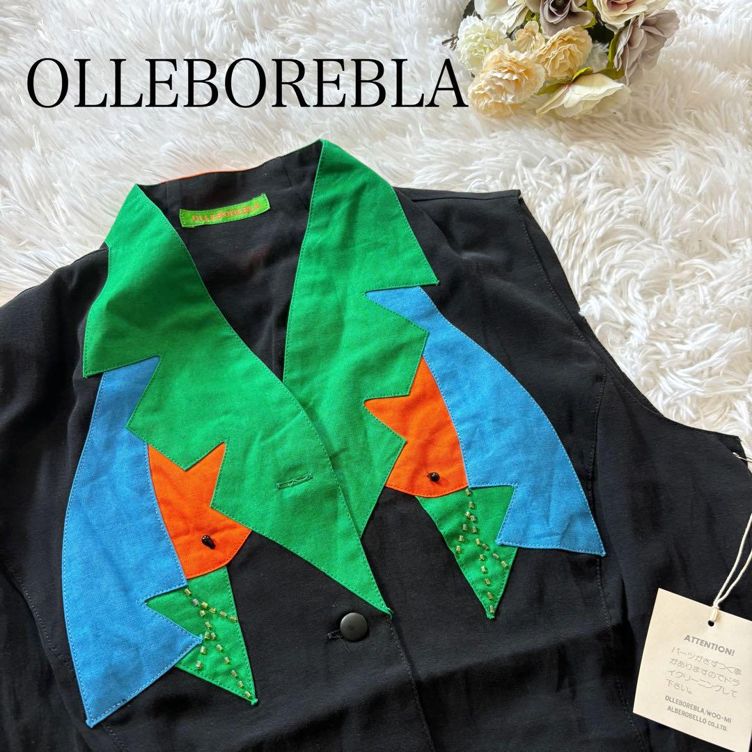 【新品タグ付き】OLLEBOREBLA アルベロベロ ベスト　オーケストラ タグ付き OLLEBOREBLA オレボレブラアート刺繍ノースリーブ
