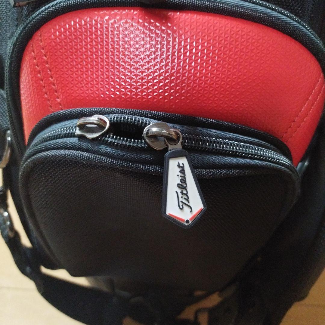 たか　Titleist キャディバッグ ブラック/レッド ※フードなし