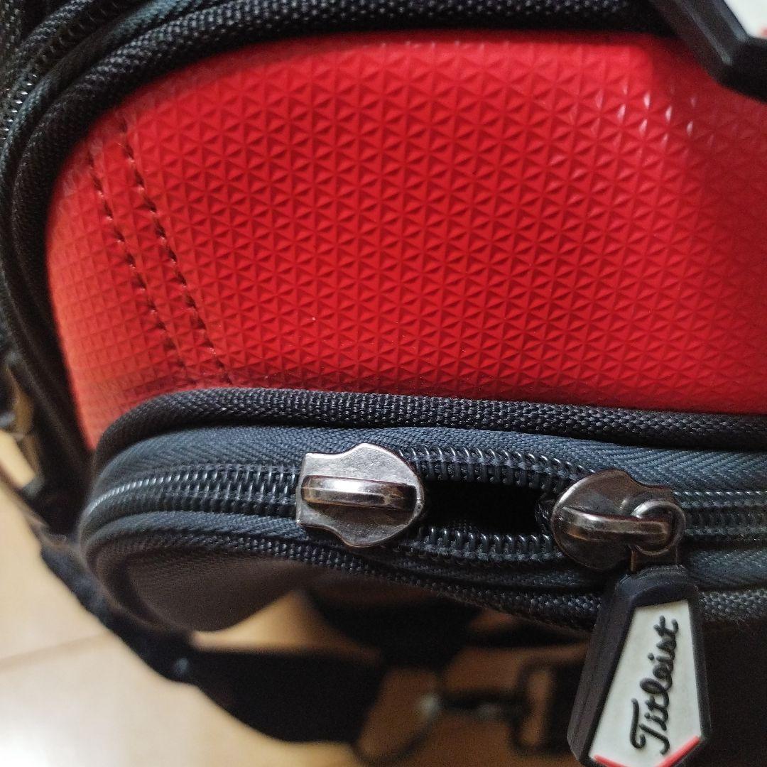 たか　Titleist キャディバッグ ブラック/レッド ※フードなし