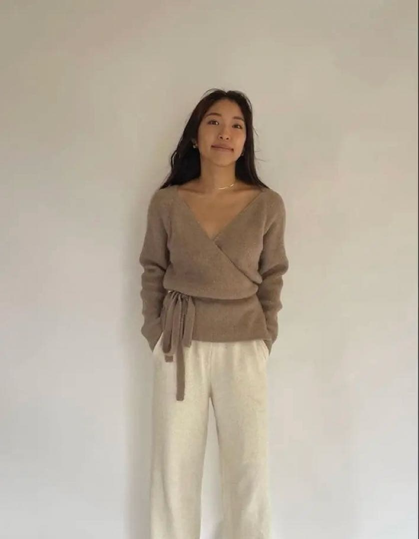 Seed and Soil ニットトップス　カシュクール　ブラウン