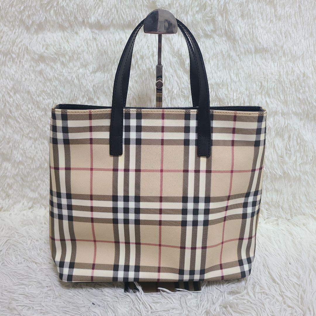 BURBERRY バーバリー ノバチェック ハンドバッグ PVC ベージュ