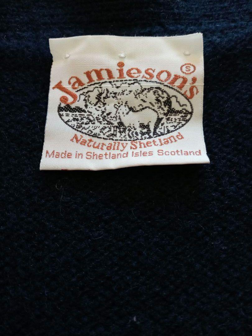 JAMIESON'S ジャミーソンズ Vネックベスト ボタン ネイビー メンズS