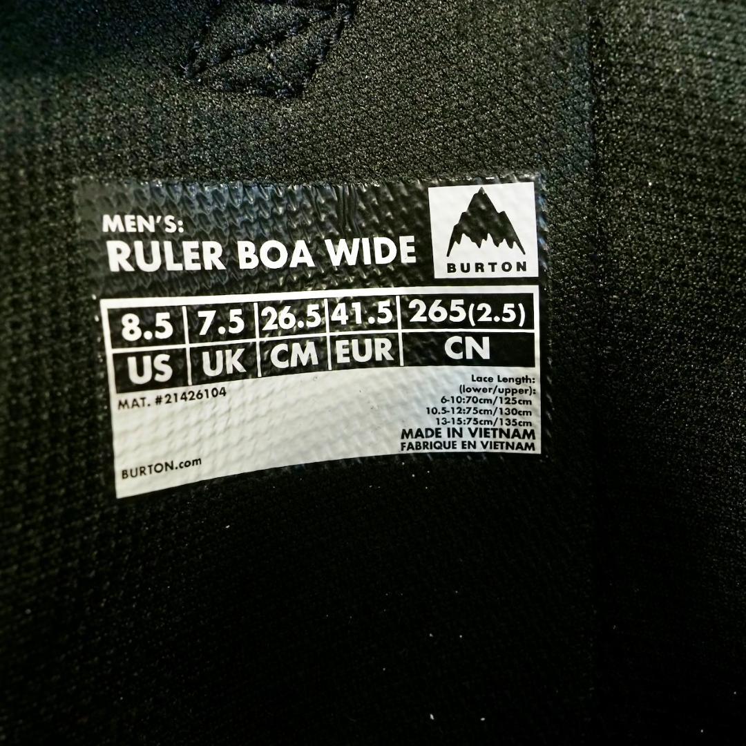 BURTON RULER BOA WIDE 26.5cm バートン ルーラー BURTON RULER BOA WIDE 26.5cm バートン ルーラー