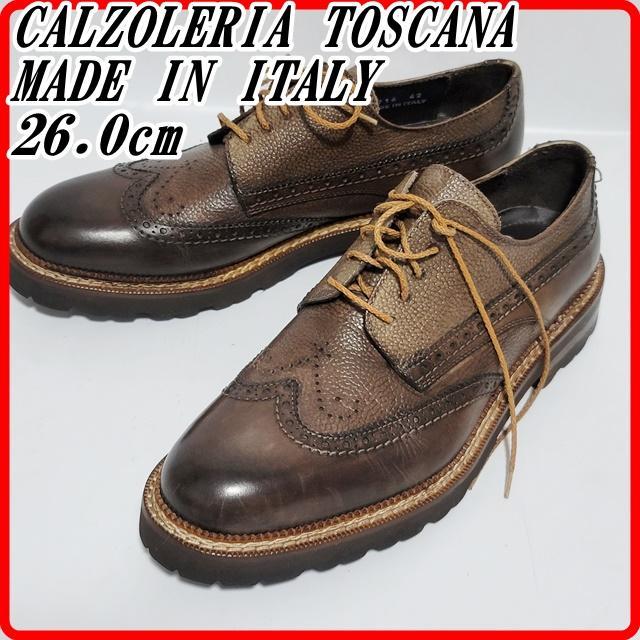 【未使用】Calzoleria Toscana ウイングチップ ドレスシューズ
