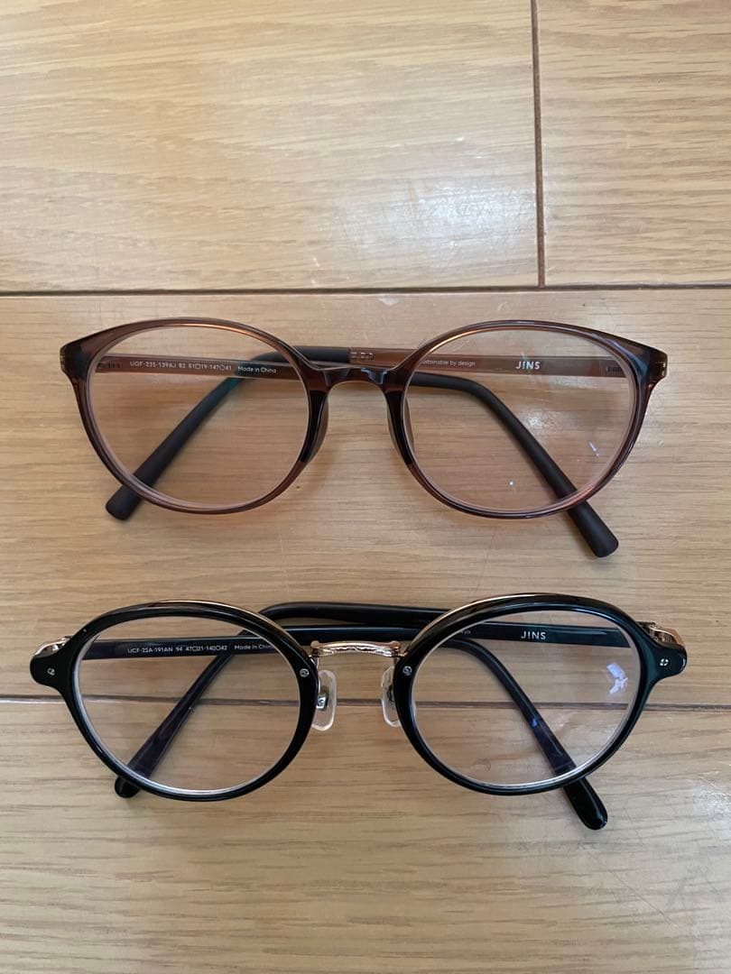 JINS ボストン型メガネ ブラウンフレーム レディースカラーレンズ
