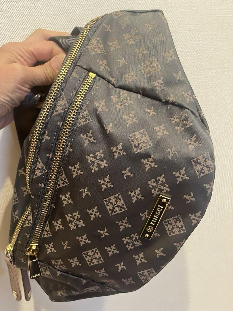 【美品】ラシットグレーピンクボディーショルダーバック