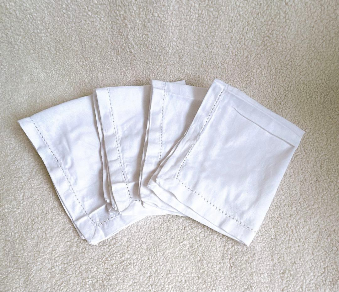 ✨エンカサ ホームズキッチン ディッシュ タオル 48x33cm白４枚セット