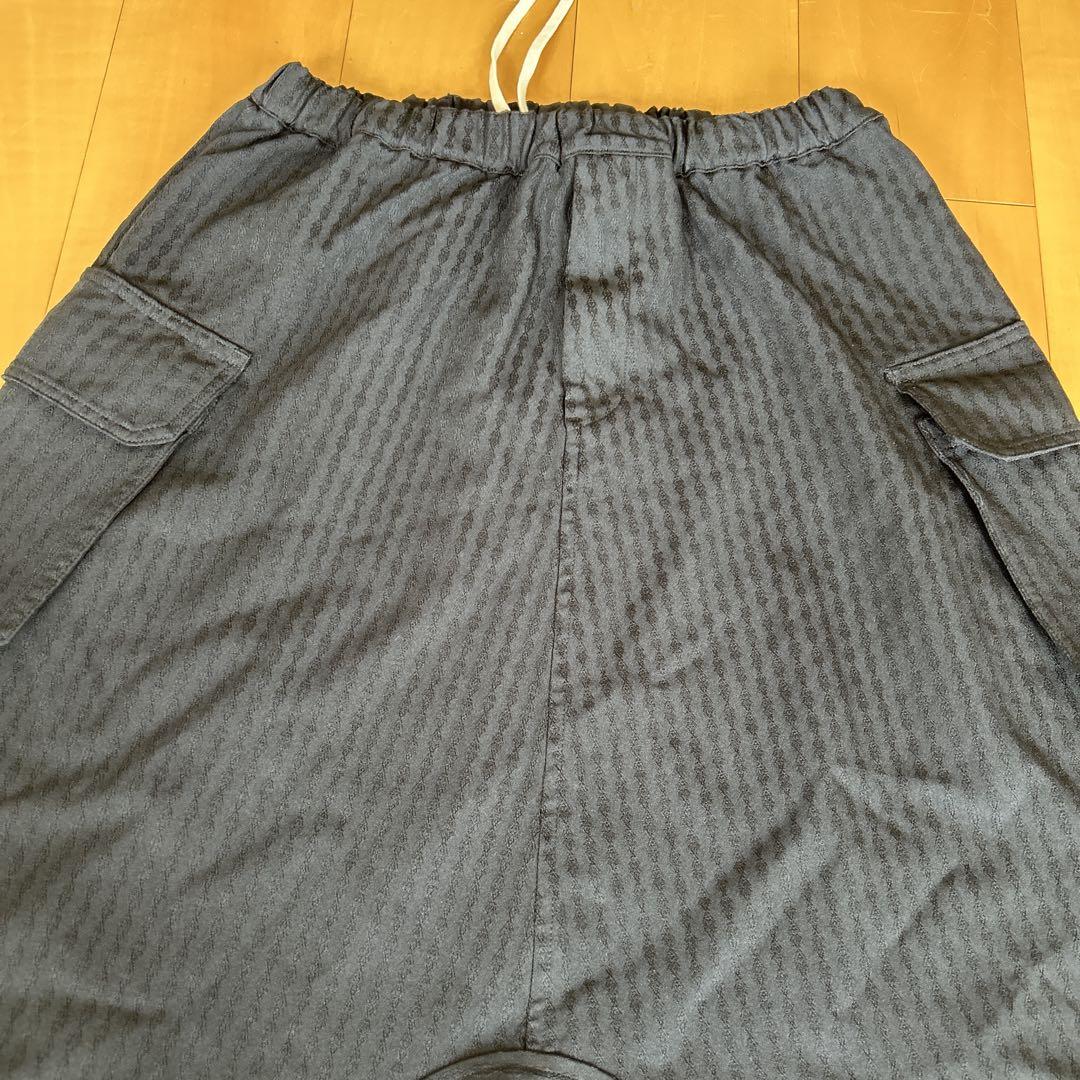 ブラックコムデギャルソン ポリ縮 サルエルカーゴパンツ