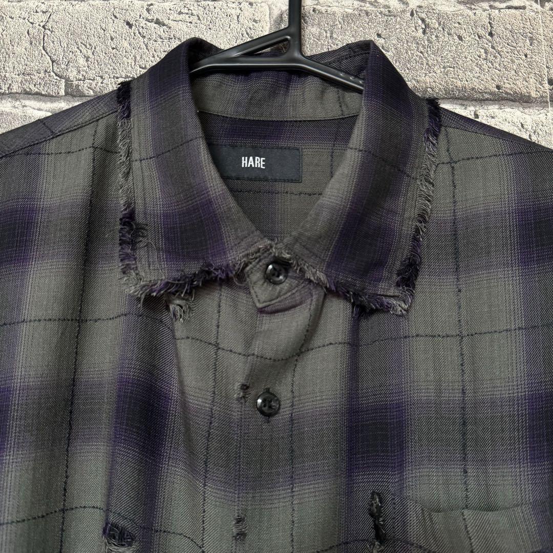 【美品】HARE　BIGダメージチェックシャツ　グレー　ブラウス　ヴィンテージ 楽天市場】【SALE／31%OFF】BIGダメージチェックシャツ HARE