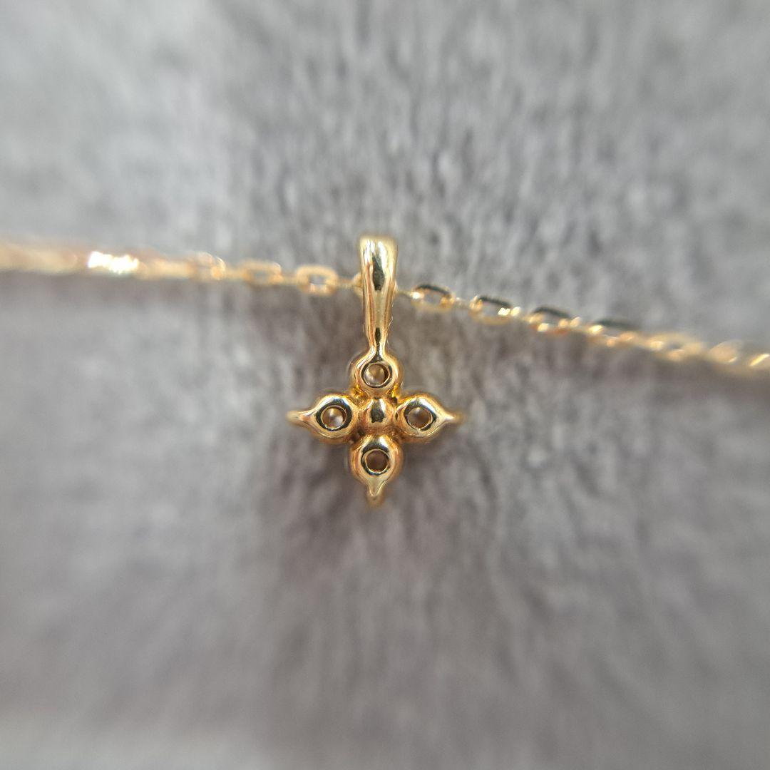 ete K18 ダイヤ 0.04ct フローレット ネックレス 箱
