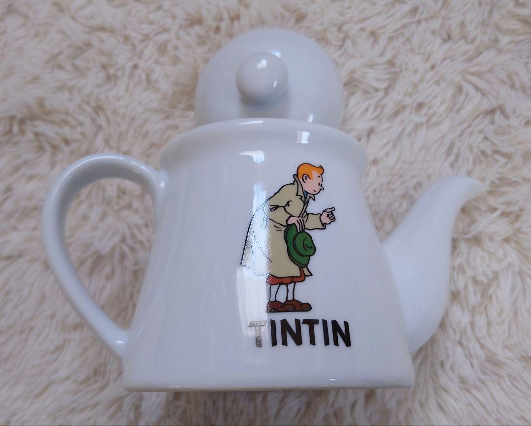 未使用タンタンの冒険 TINTINティーポットとグラスセット 千葉