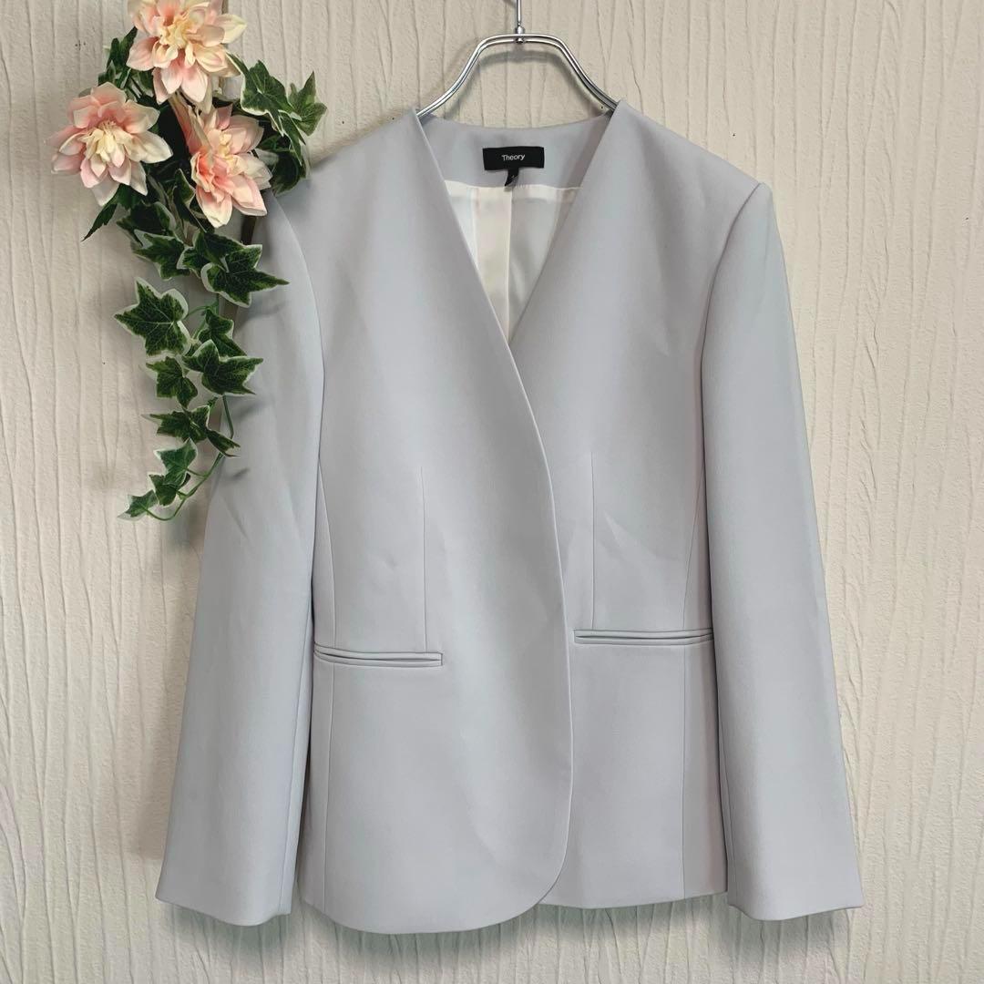 E13.美品/2025年モデル◆Theory【カラーレスジャケット/ノーカラー】 E13.美品/2025年モデル◇Theory【カラーレスジャケット/ノー