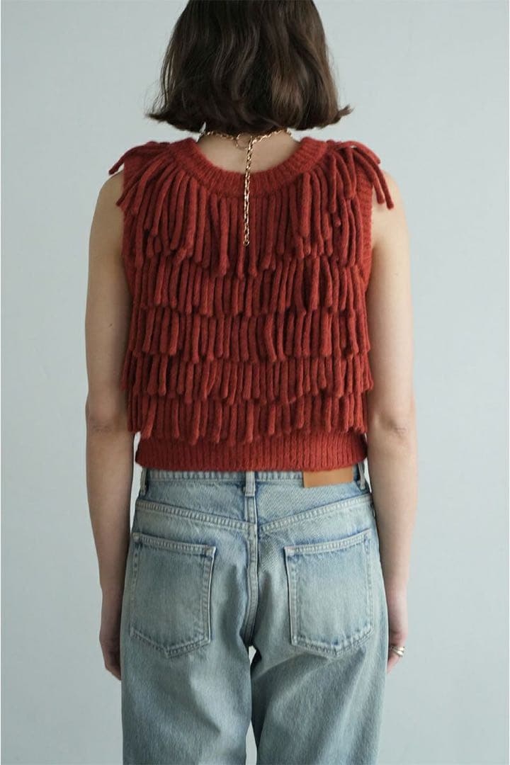 CLANE(クラネ)W FACE FRINGE KNIT VEST CLANE(クラネ)W FACE FRINGE KNIT VEST