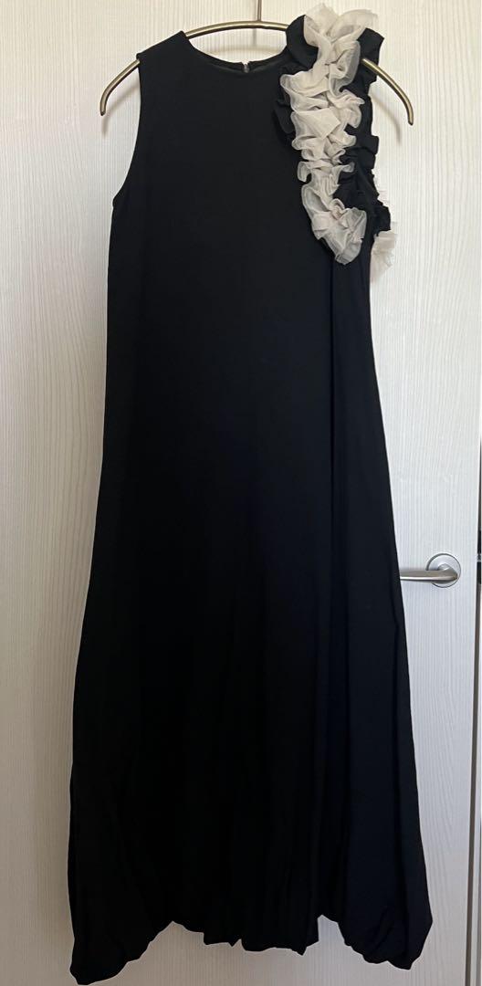 Acka.】tulle no sleeve one-piece