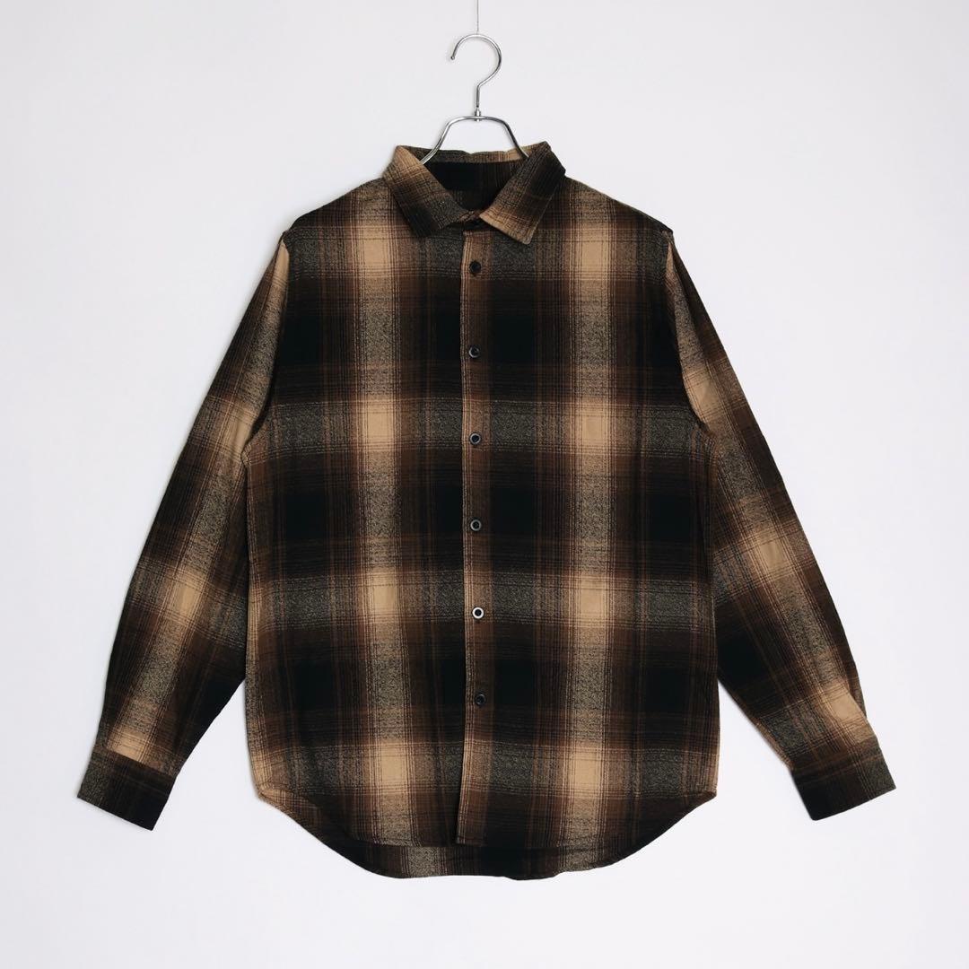 フランネルシャツ ブラウン