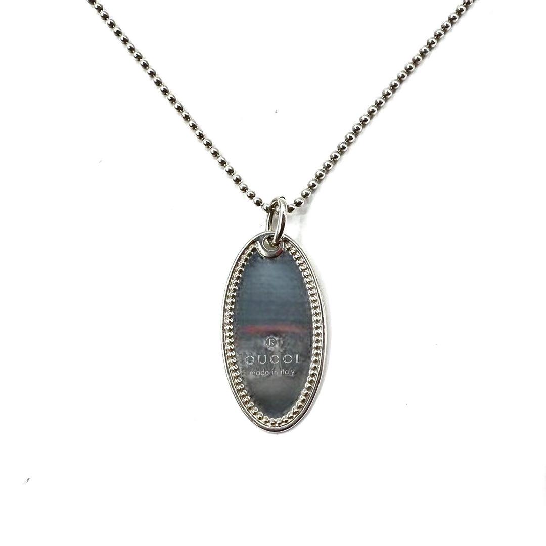 GUCCI グッチ ネックレス トップ 定番 オーバル プレート 925 GUCCI オーバル プレート ネックレス SILVER 925 シルバー