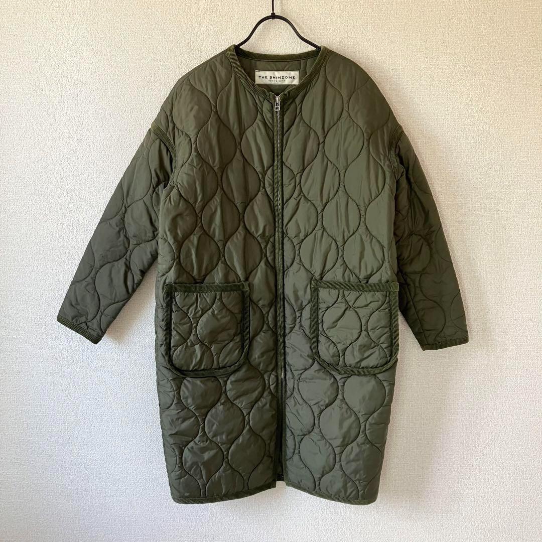 THE SHINZONE QUILTING COAT 34 カーキ