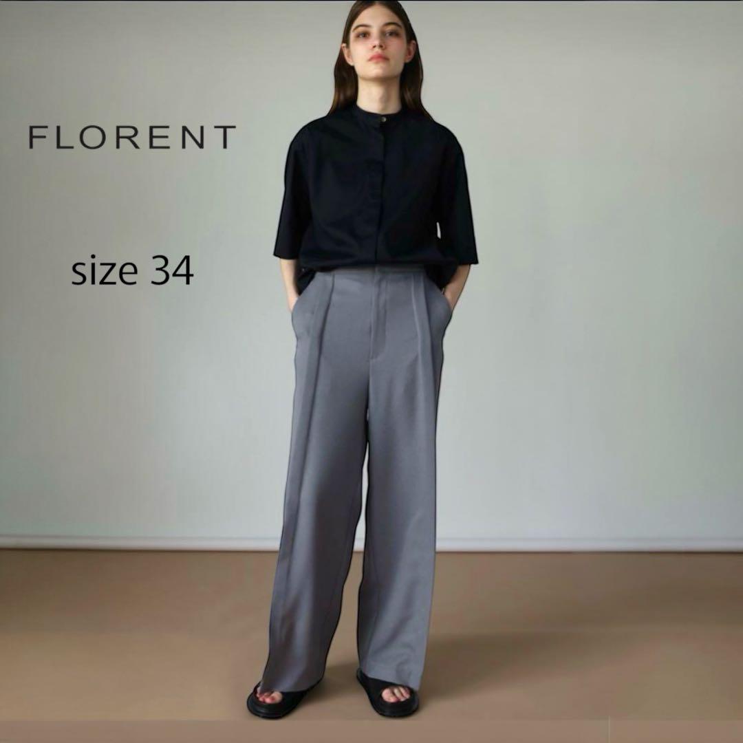 FLORENT フローレント 23AW ツイルストレッチパンツ 34 ブラック