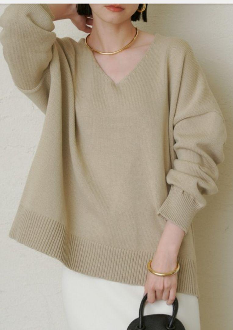 世界的に loungedress コットンVニット メルカリ - トップス