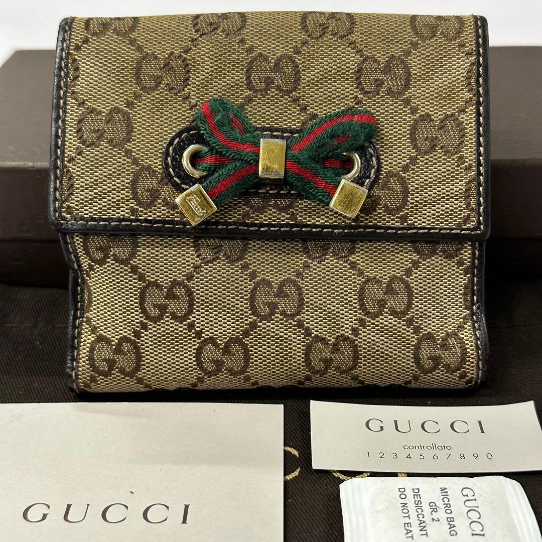 グッチ GUCCI 財布 折り財布 GGキャンバス リボン
